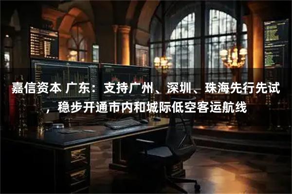 嘉信资本 广东：支持广州、深圳、珠海先行先试，稳步开通市内和城际低空客运航线
